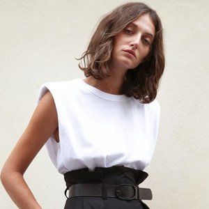 Frankie Shop Eva Padded Shoulder Tee